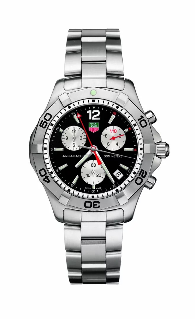 TAG Heuer CAF1110.BA0804 : Aquaracer 300M Quartz Chronograph 41 Stainless Steel / Black / Bracelet