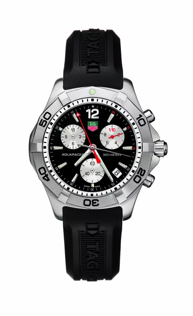 TAG Heuer CAF1110.FT8010 : Aquaracer 300M Quartz Chronograph 41 Stainless Steel / Black / Rubber