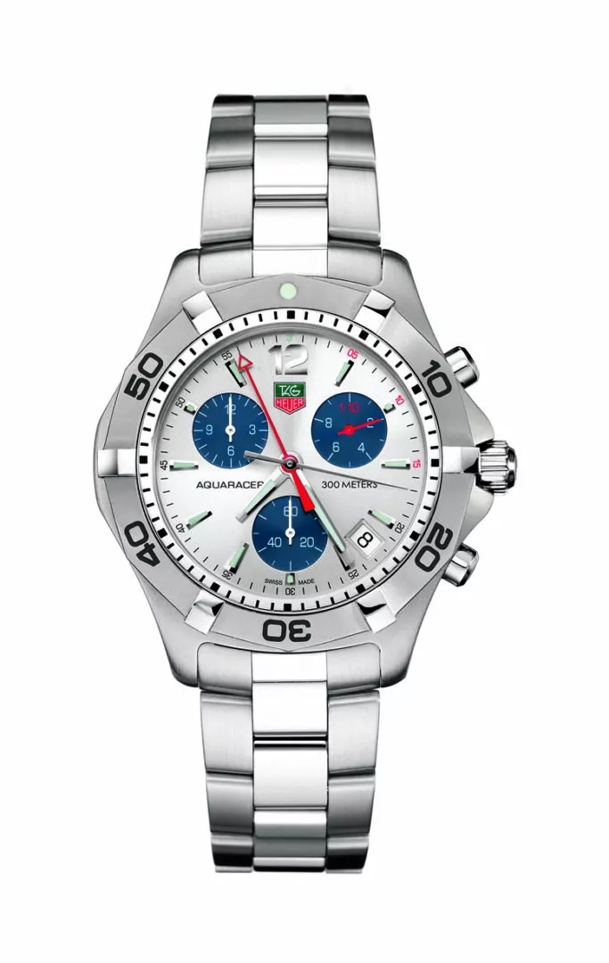 TAG Heuer CAF1111.BA0803 : Aquaracer 300M Quartz Chronograph 41 Stainless Steel / Silver / Bracelet