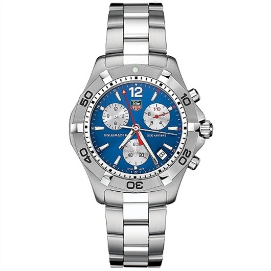 TAG Heuer CAF1112.BA0803 : Aquaracer 300M Quartz Chronograph 41 Stainless Steel / Blue / Bracelet