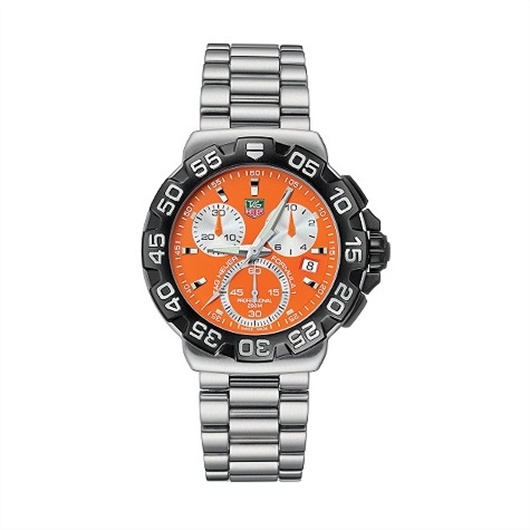 TAG Heuer CAH1113.BA0850 : Formula 1 Quartz Chronograph 41 Stainless Steel / Orange / Bracelet