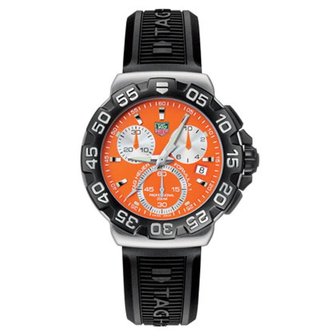 TAG Heuer CAH1113.BT0714 : Formula 1 Quartz Chronograph Stainless Steel / Orange / Rubber