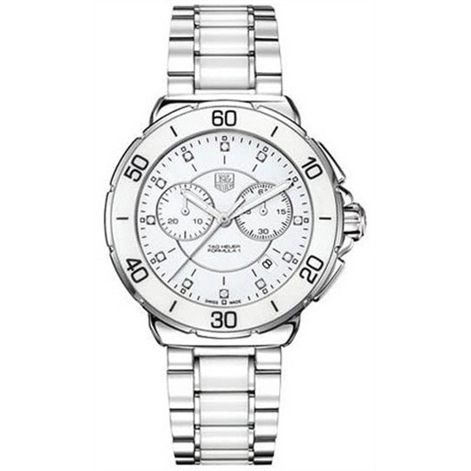 TAG Heuer CAH1211.BA0863 : Formula 1 Chronograph Quartz 41 Stainless Steel / White / Bracelet