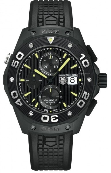 TAG Heuer CAJ2180.FT6023 : Aquaracer 500M Calibre 16 44 Titanium PVD / Black / Rubber