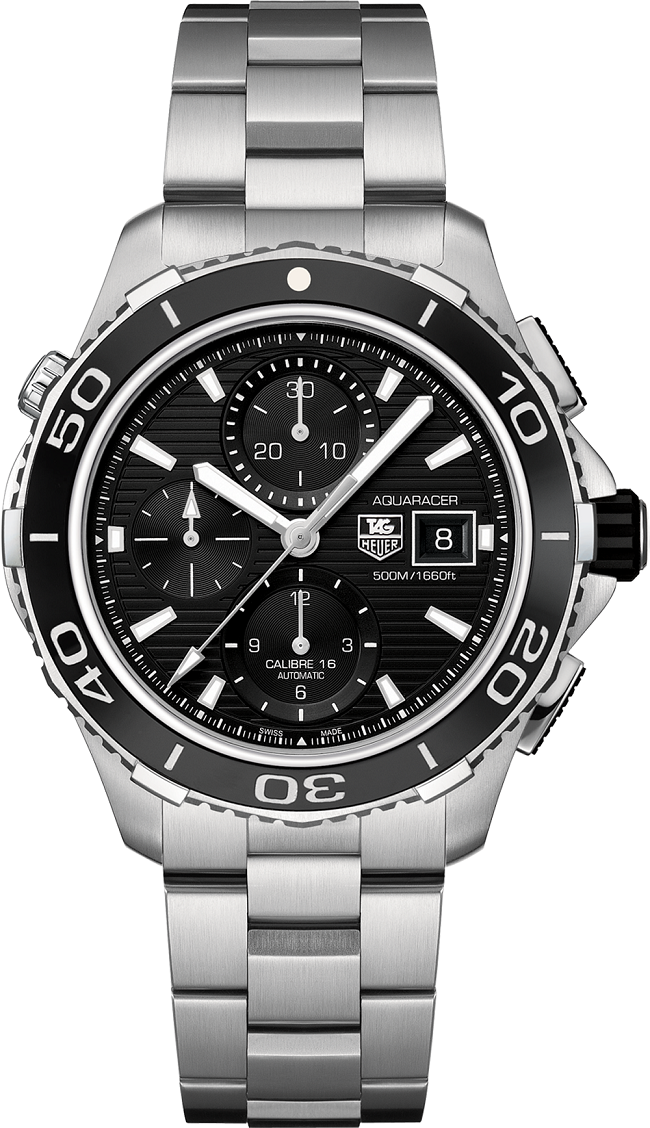 TAG Heuer CAK2110.BA0833 : Aquaracer 500M Calibre 16 43 Stainless Steel / Black / Bracelet