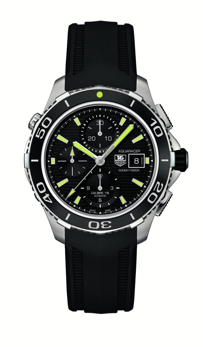 TAG Heuer CAK2111.FT8019 : Aquaracer 500M Calibre 16 43 Stainless Steel / Black / Rubber