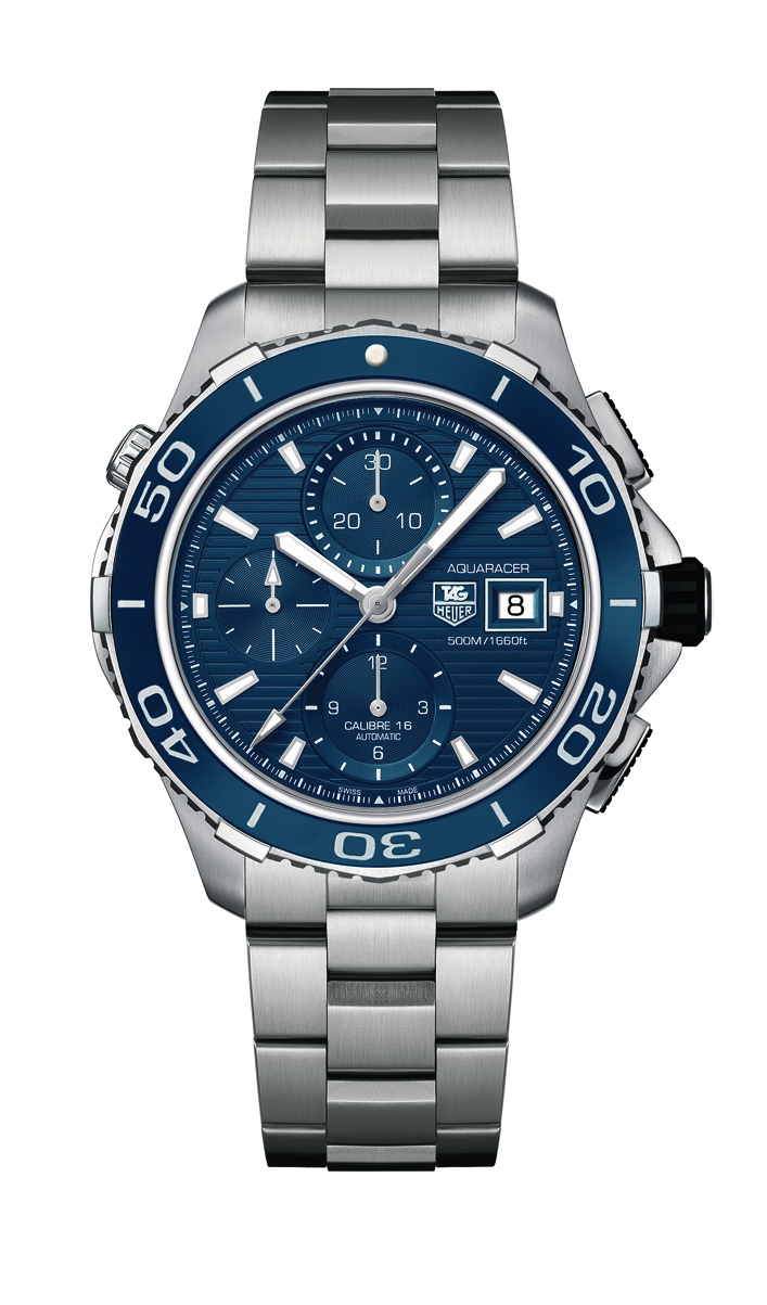 TAG Heuer CAK2112.BA0833 : Aquaracer 500M Calibre 16 43 Stainless Steel / Blue / Bracelet