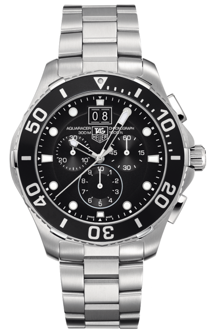 TAG Heuer CAN1010.BA0821 : Aquaracer 300M Quartz Chronograph 43 Stainless Steel / Black / Bracelet