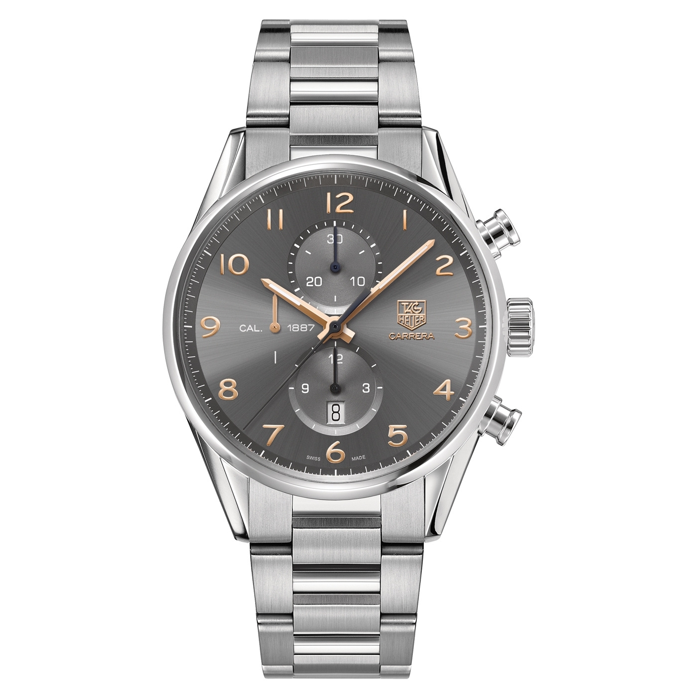 TAG Heuer CAR2013.BA0796 : Carrera Calibre 1887 43 Stainless Steel / Grey / Bracelet