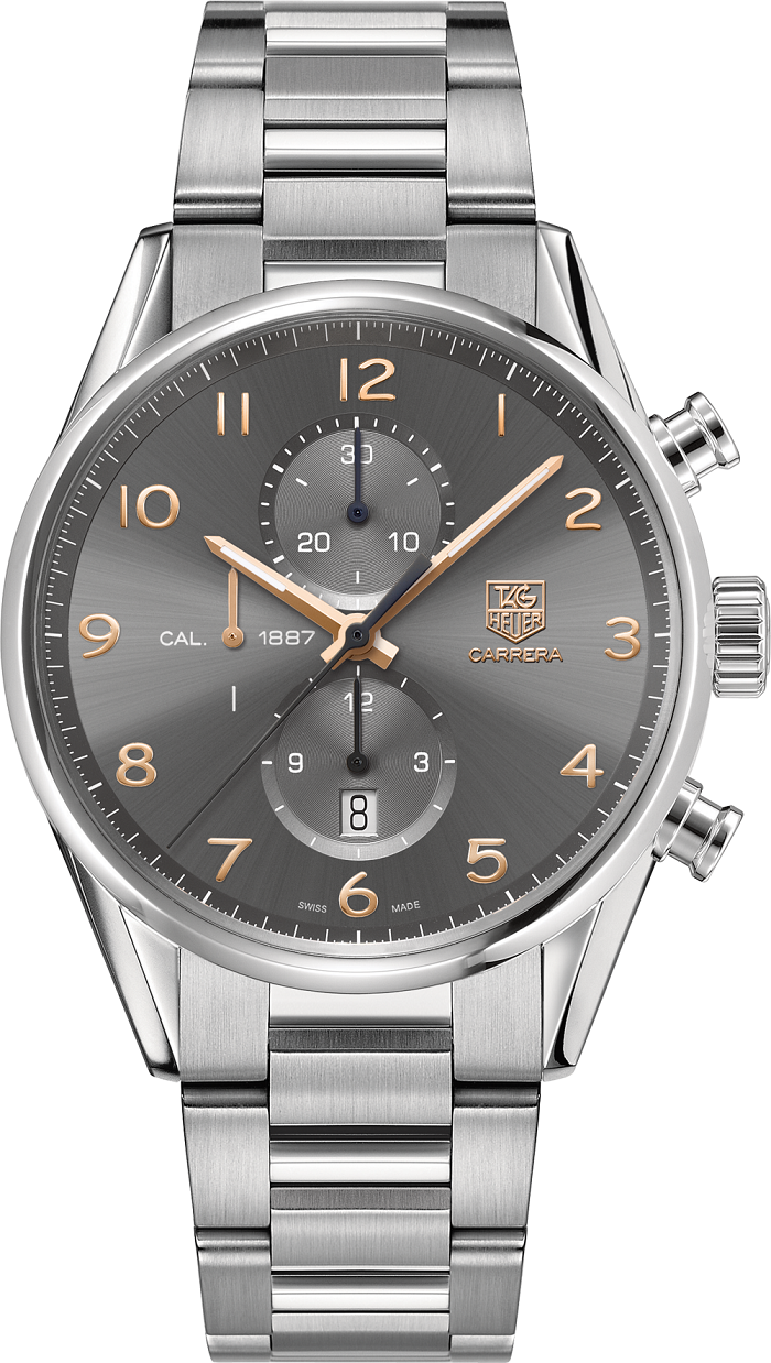 TAG Heuer CAR2013.BA0799 : Carrera Calibre 1887 43 Stainless Steel / Grey / Bracelet