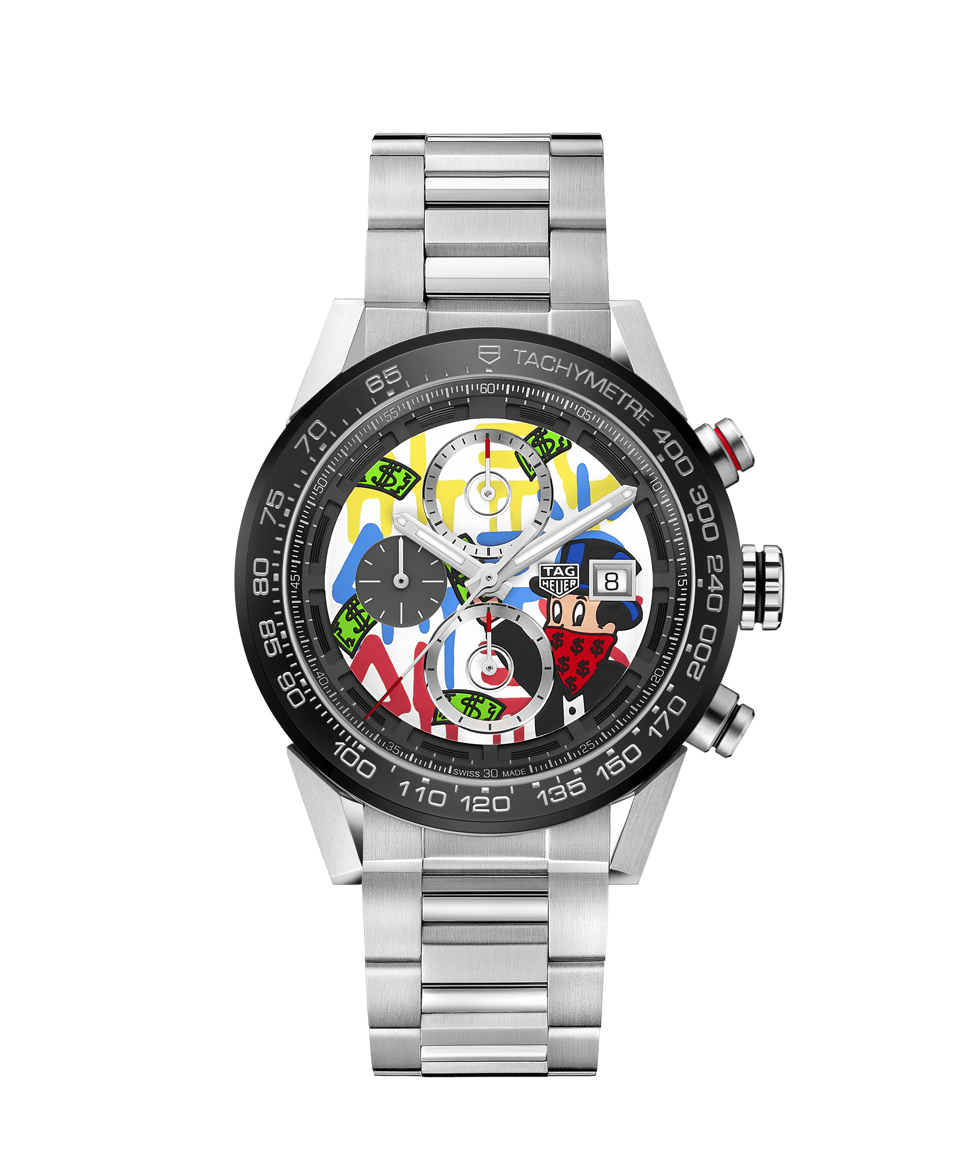 TAG Heuer CAR201AA.BA0714 : Carrera Calibre Heuer 01 43 Stainless Steel / Black Ceramic / Alec Monopoly