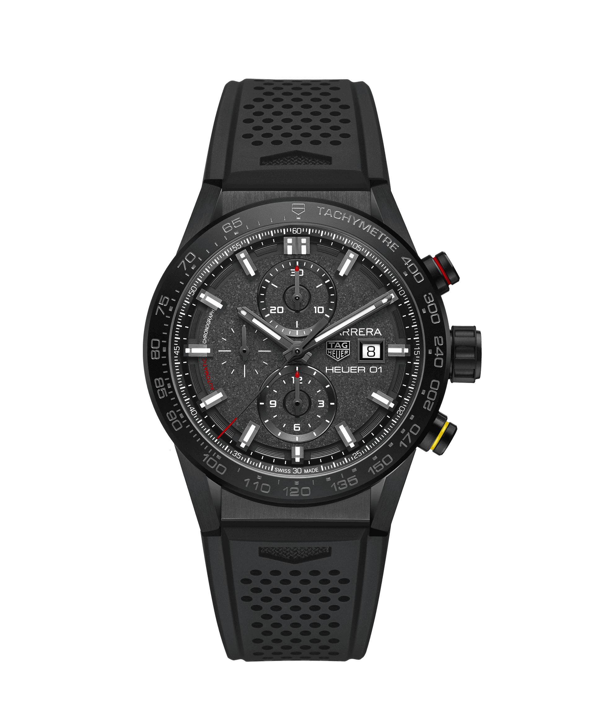 TAG Heuer CAR201J.FT6087 : Carrera Calibre Heuer 01 43 Stainless Steel / Black / Rubber / CLEP