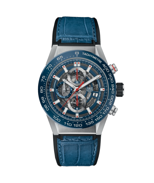 TAG Heuer CAR201T.FC6406 : Carrera Calibre Heuer 01 43 Stainless Steel / Blue Ceramic / Alligator