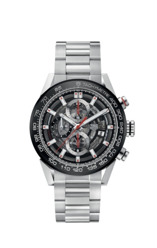TAG Heuer CAR201V.BA0714 : Carrera Calibre Heuer 01 43 Stainless Steel / Black Ceramic / Skeleton / Bracelet