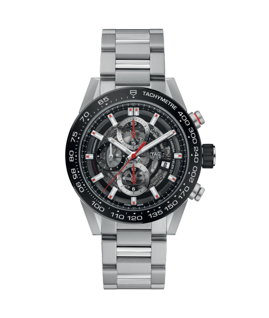 TAG Heuer CAR201V.BA0766 : Carrera Calibre Heuer 01 43 Stainless Steel / Black Ceramic / Skeleton / Bracelet