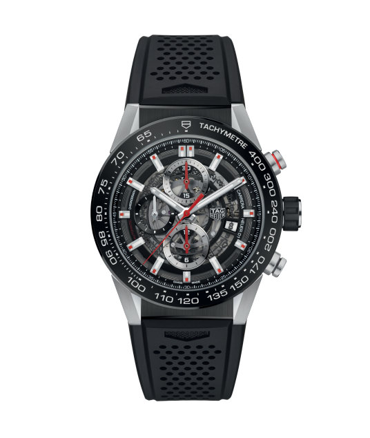 TAG Heuer CAR201V.FT6087 : Carrera Calibre Heuer 01 43 Stainless Steel / Black Ceramic / Skeleton / Rubber