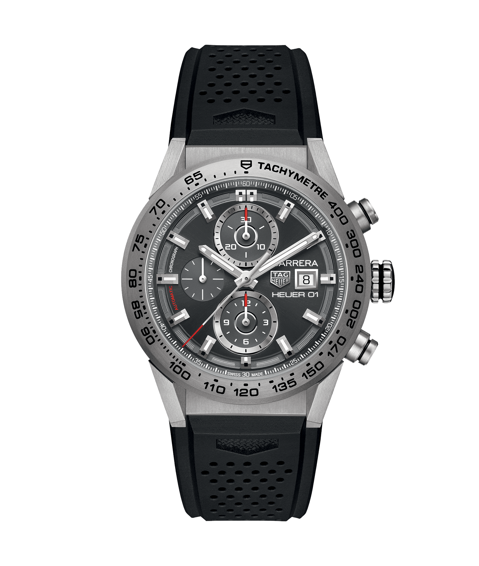 TAG Heuer CAR208Z.FT6046 : Carrera Calibre Heuer 01 43 Titanium / Grey / Rubber
