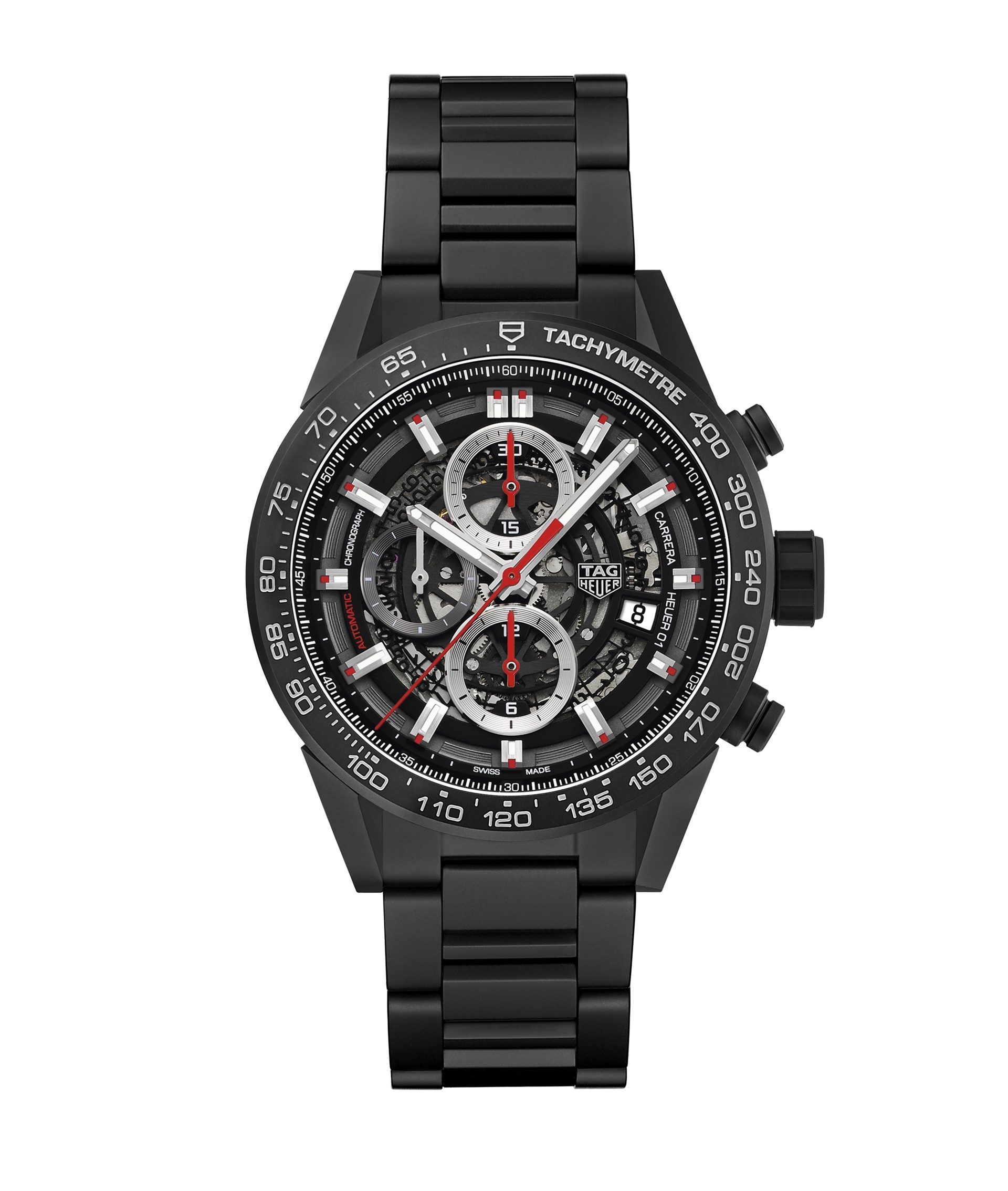 TAG Heuer CAR2090.BH0729 : Carrera Calibre Heuer 01 43 Black Ceramic / Stainless Steel / Bracelet