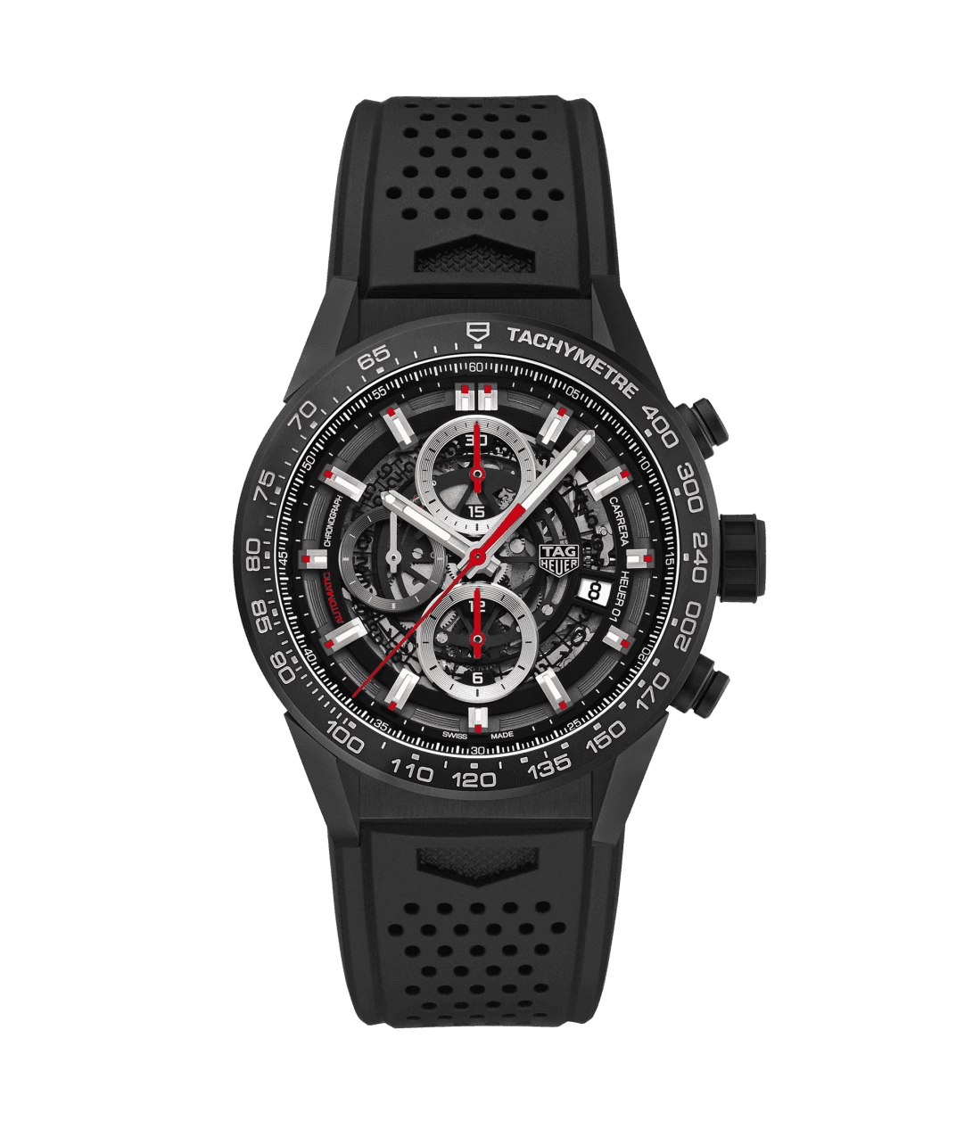 TAG Heuer CAR2090.FT6088 : Carrera Calibre Heuer 01 43 Black Ceramic / Stainless Steel / Rubber