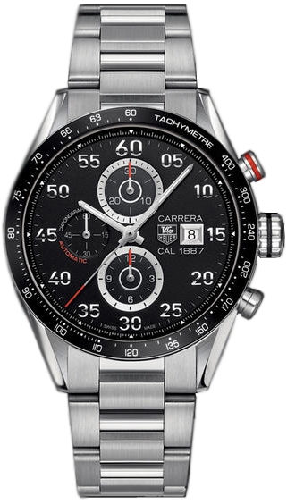 TAG Heuer CAR2A10.BA0799 : Carrera Calibre 1887 43 Stainless Steel / Black / Bracelet
