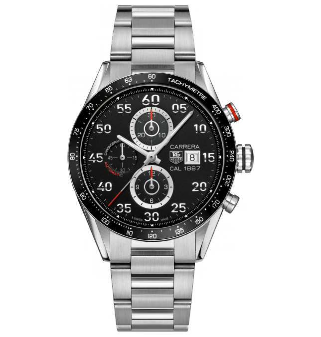 TAG Heuer CAR2A10.BAO799 : Carrera Calibre 1887 43 Stainless Steel / Black / Bracelet