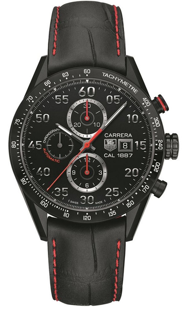 TAG Heuer CAR2A80.FC6237 : Carrera Calibre 1887 43 Titanium / Black / Alligator / Racing
