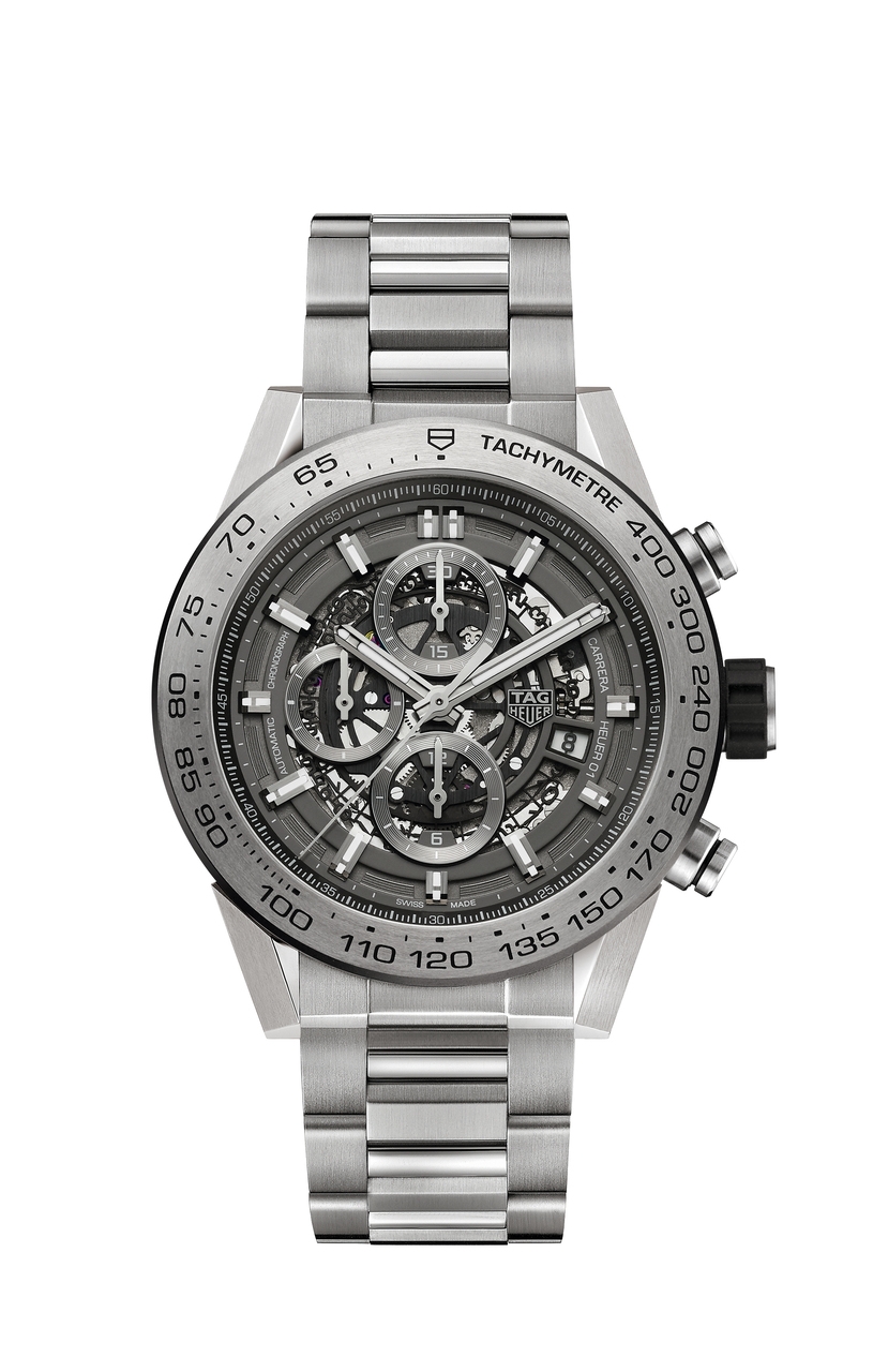 TAG Heuer CAR2A8A.BF0707 : Carrera Calibre Heuer 01 45 Titanium / Grey Phantom / Bracelet