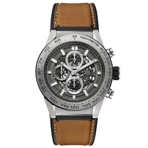 TAG Heuer CAR2A8A.FT6072 : Carrera Calibre Heuer 01 45 Titanium / Grey Phantom / Barenia