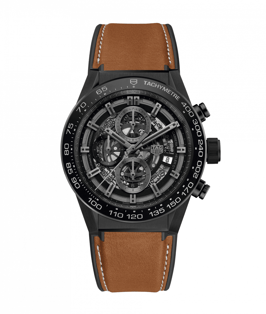 TAG Heuer CAR2A91.FT6121 : Carrera Calibre Heuer 01 45 Ceramic / Skeleton / Calf