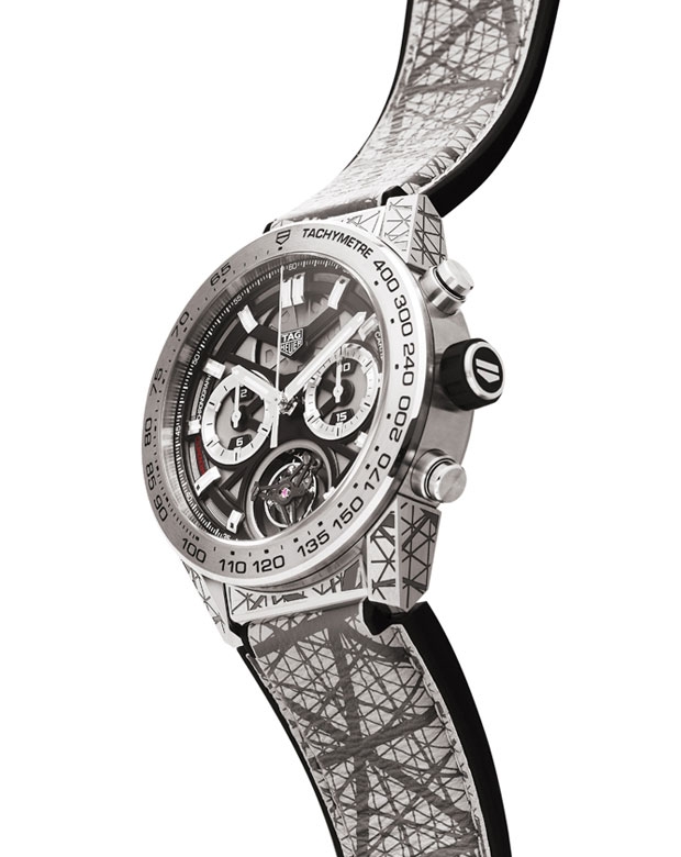 TAG Heuer CAR5A8L.FT6167 : Carrera Calibre Heuer 02T 45 Chronograph Tourbillon Titanium / Cortina