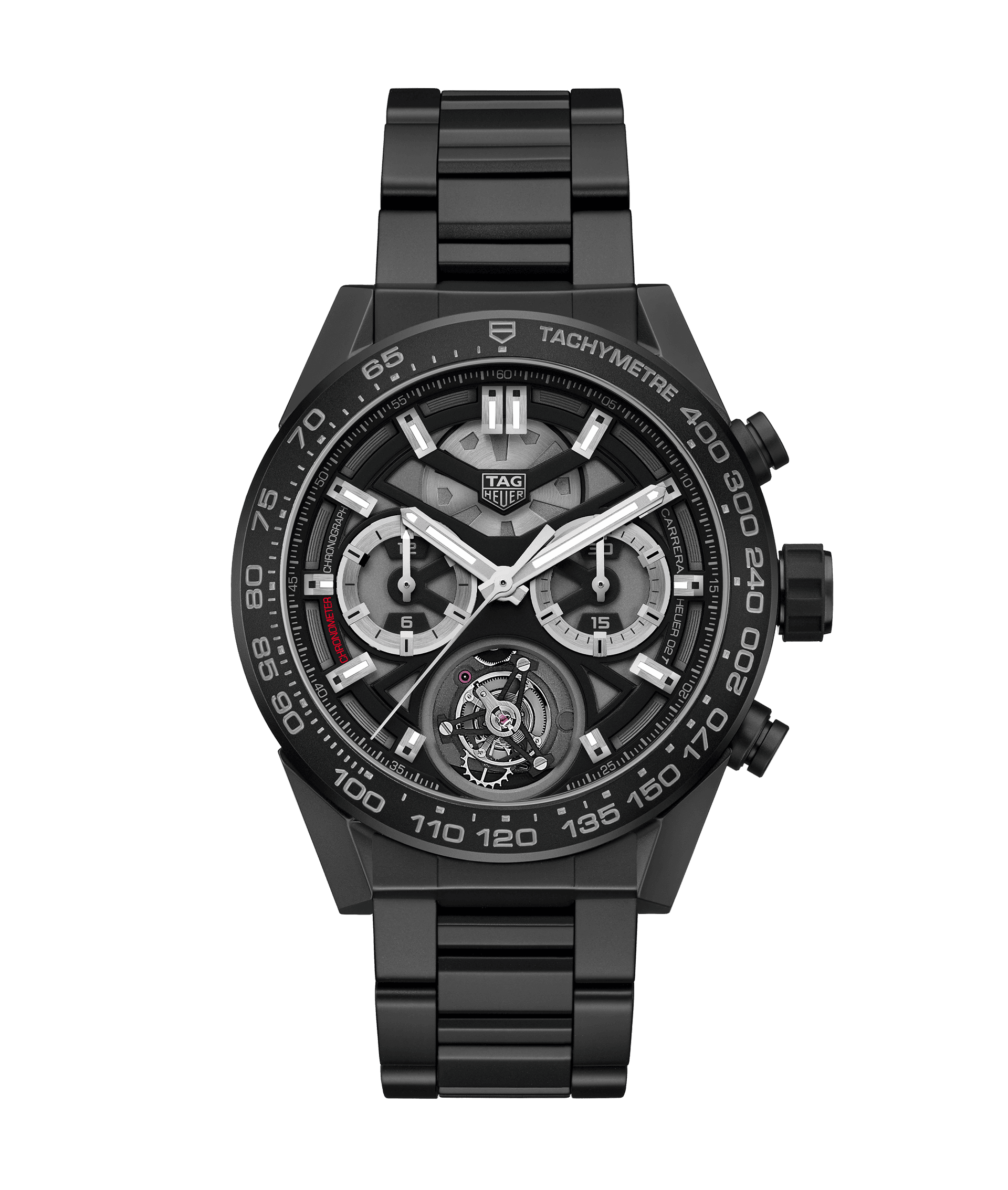 TAG Heuer CAR5A90.BH0742 : Carrera Calibre Heuer 02T 45 Chronograph Tourbillon Ceramic / Bracelet