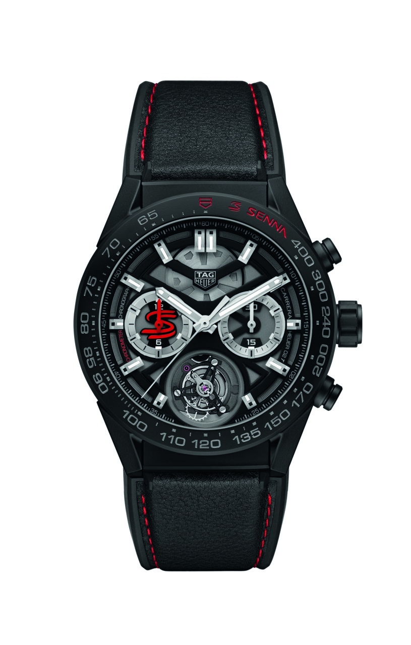 TAG Heuer CAR5A91.FT6162 : Carrera Calibre Heuer 02T 45 Chronograph Tourbillon Ceramic / Calf / Ayrton Senna