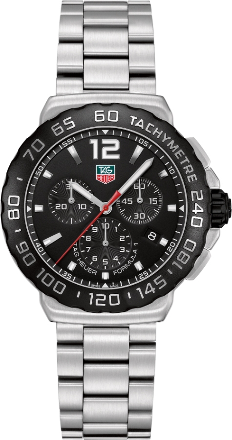 TAG Heuer CAU1110.BA0858 : Formula 1 Quartz Chronograph 42 Stainless Steel / Black / Bracelet