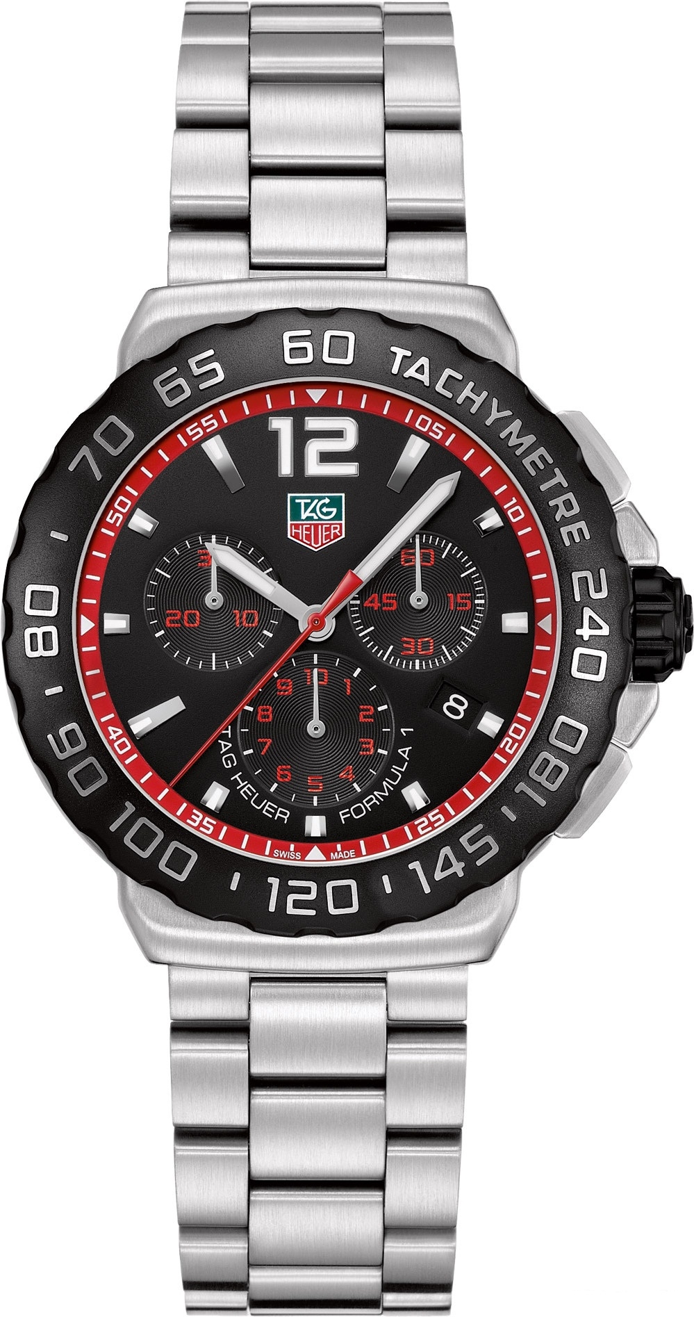 TAG Heuer CAU1116.BA0858 : Formula 1 Quartz Chronograph 42 Stainless Steel / Black / Bracelet
