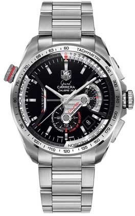 TAG Heuer CAV5115.BA0902 : Grand Carrera Calibre 36RS Caliper Chronograph Stainless Steel / Black / Bracelet