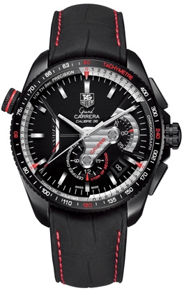 TAG Heuer CAV5117.FC6237 : Grand Carrera Calibre 36RS Caliper Chronograph PVD / Black / Alligator