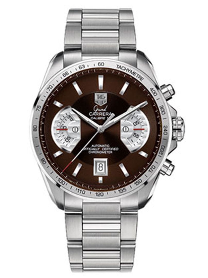 TAG Heuer CAV511E.BA0902 : Grand Carrera Calibre 17 RS 43 Stainless Steel / Brown / Bracelet
