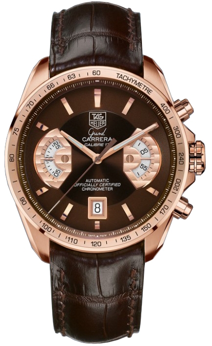 TAG Heuer CAV514C.FC8171 : Grand Carrera Calibre 17 RS Chronograph Red Gold / Brown / Alligator