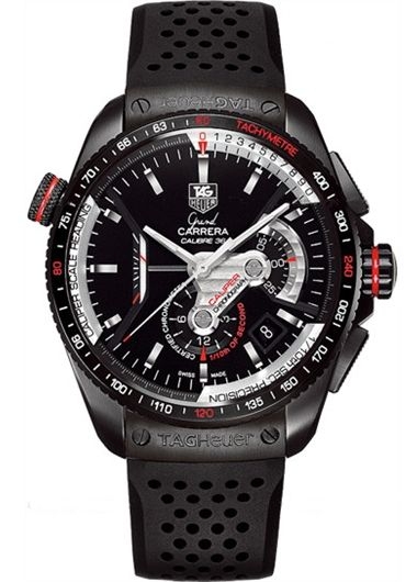 TAG Heuer CAV5185.FT6020 : Grand Carrera Calibre 36RS Caliper Chronograph Titanium PVD / Black