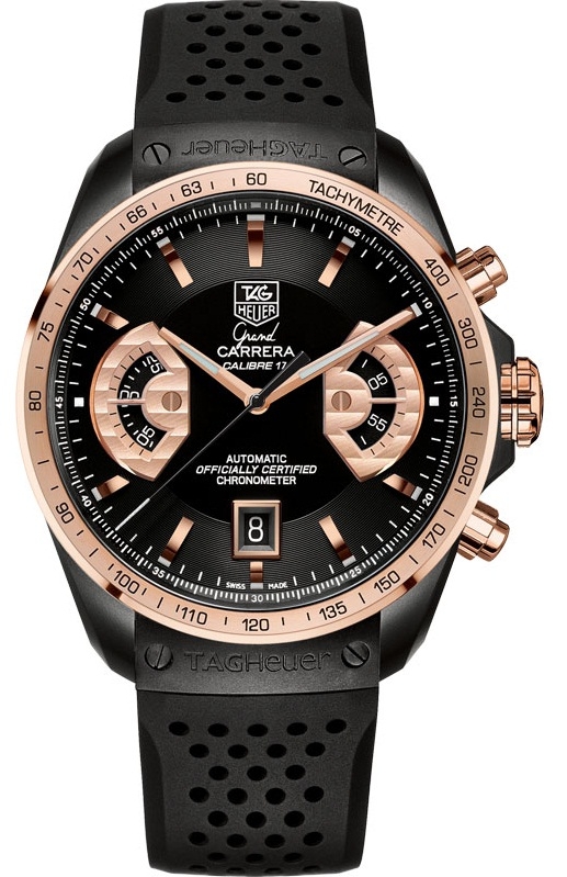 TAG Heuer CAV518E.FT6016 : Grand Carrera Calibre 17 RS2 43 PVD / Red Gold / Black / Rubber