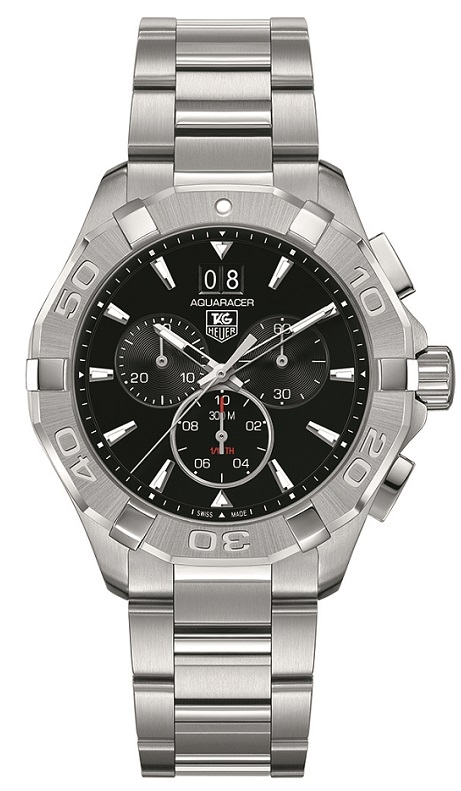 TAG Heuer CAY1110.BA0925 : Aquaracer 300M Quartz Chronograph 43 Stainless Steel / Black / Bracelet