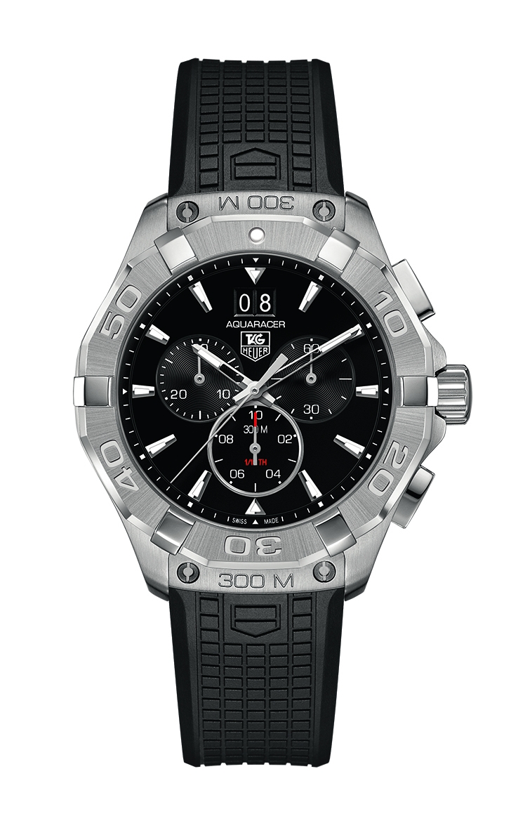 TAG Heuer CAY1110.FT6041 : Aquaracer 300M Quartz Chronograph 43 Stainless Steel / Black / Rubber