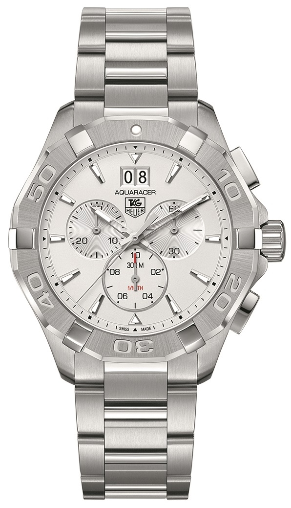 TAG Heuer CAY1111.BA0925 : Aquaracer 300M Quartz Chronograph 43 Stainless Steel / Sivler / Bracelet