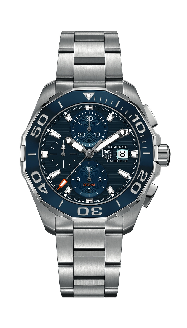 TAG Heuer CAY211B.BA0927 : Aquaracer 300M Calibre 16 43 Stainless Steel / Blue / Bracelet