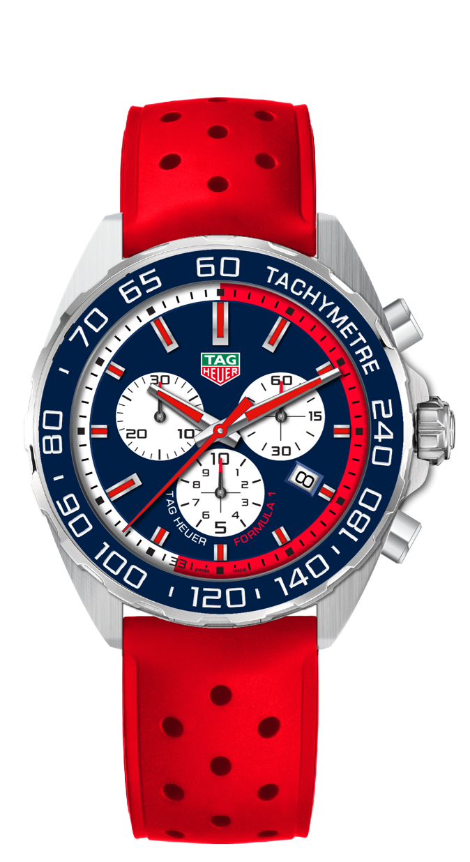 TAG Heuer CAZ101G.FT8030 : Formula 1 Chronograph Quartz 43 Stainless Steel / Max Verstappen 2017 / Rubber