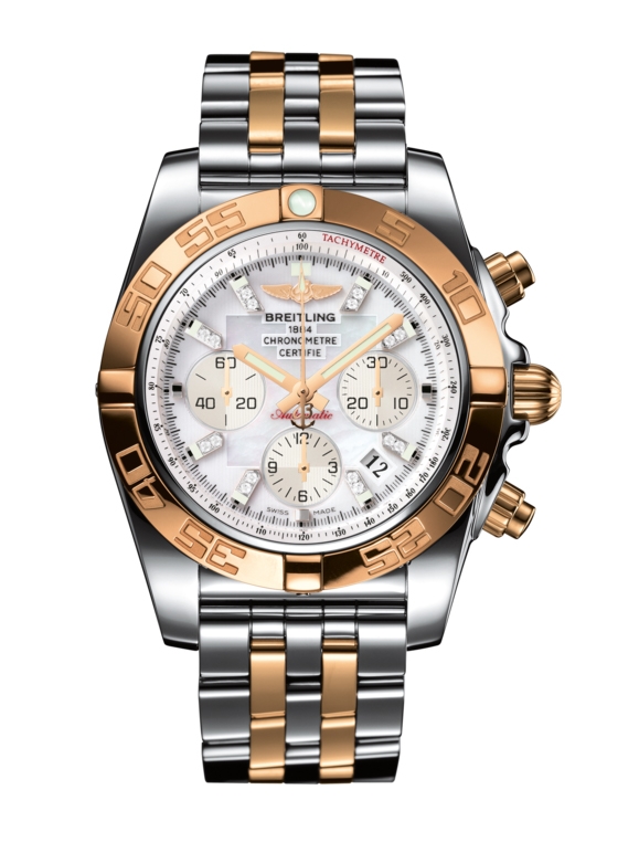 Breitling CB011012.A698.375C : Chronomat 44 Stainless Steel / Rose Gold / Pearl Diamond / Bracelet