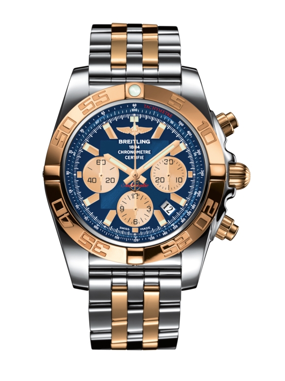 Breitling CB0110121C1C1 : Chronomat 44 Stainless Steel / Rose Gold / Metallica Blue / Bracelet