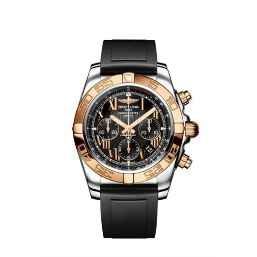 Breitling CB011012/B957/131S : Chronomat 44 Stainless Steel / Rose Gold / Onyx Black Roman / Rubber