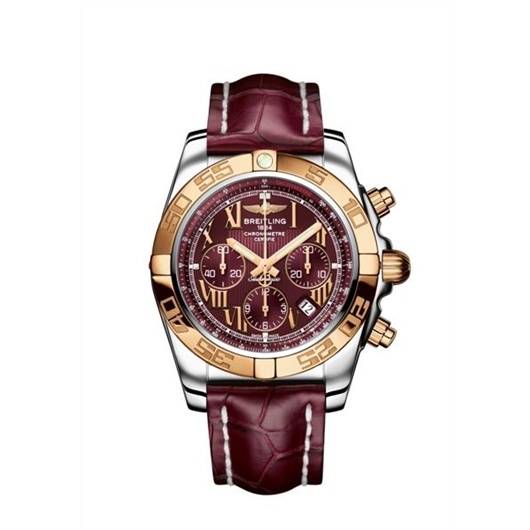 Breitling CB011012/K523/743P : Chronomat 44 Stainless Steel / Rose Gold / Mirage Red Roman / Croco
