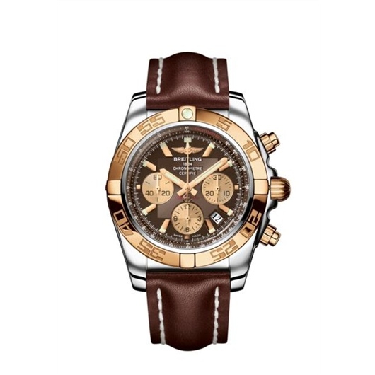 Breitling CB011012/Q567/437X : Chronomat 44 Stainless Steel / Rose Gold / Amber / Calf